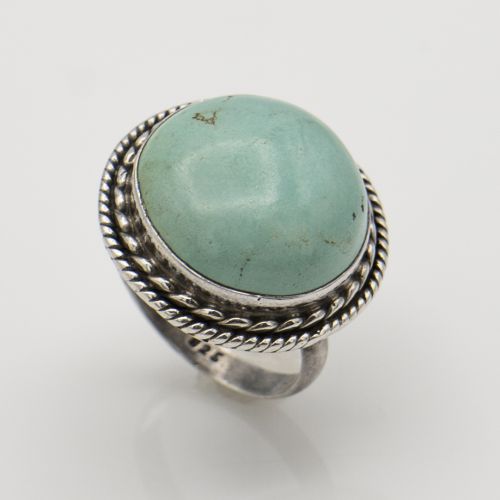 Estate Turquoise 925 Silver Ring