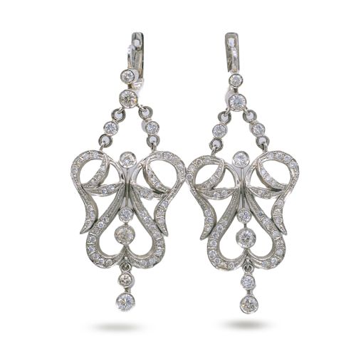 Chandelier Diamond 14k Gold Earrings